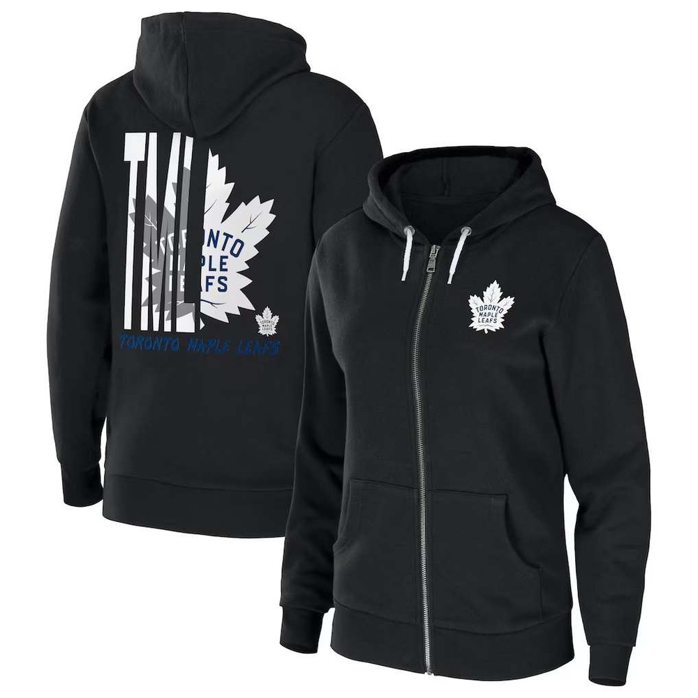 WEAR Toronto Maple‎ Leafs Black Zip Up Hoodie Fleece Womens Large, NWT